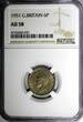 United Kingdom 6 Pence Great Britain George VI Copper-Nickel 1951  NGC AU58 Toned KM# 875 (031)