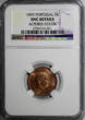 5 Reis Portugal Carlos I Bronze 1899  NGC UNC DETAILS Nice Red KM# 530 (091)