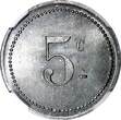 5 Centimes Algeria Aluminum 1915  NGC MS66 TOP GRADED KM# TnB1 (011)