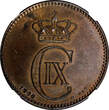 5 Øre Denmark Christian IX Bronze 1906  NGC MS62 BN KM# 794.2 (009)