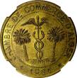10 Centimes ALGERIA Pattern Essai Brass 1921  Double Date NGC MS64 RARE KM# TnA8