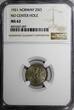 Norway Haakon VII 1921 25 Ore NGC MS62 3 YEARS TYPE TOP GRADED BY NGC KM# 381(7)