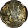 3 Pence AUSTRALIA Silver 1943-D  Threepence NGC MS64 Rainbow Toned KM# 37 (041)