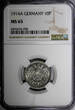 10 Pfennig Germany - Empire Wilhelm II Copper-Nickel 1914 A  NGC MS65 KM# 12 (08)