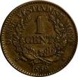 1 Cent Danish West Indies Frederik VII Bronze 1859  Mintage-216,000 KM# 63 (344) Uncertified