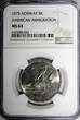 5 Kroner Norway Olav V 1975  NGC MS63 Immigration to America KM# 422 (042)