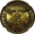 2 Francs France Aluminum-Bronze 1923  NGC MS64 French Chamber KM# 877 (033)