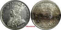 India 1 Rupee India-British George V Silver 1919 (B) aUNC Mint Luster KM# 524 (18 820) -