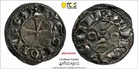 Denier FRANCE La Marche Silver Hugues IX (1199-1219)  PCGS XF DETAILS Dup-960 (2)