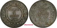 Tunisia 1 Franc Tunisia Ali III Silver 1309 (1892) A aUNC Toning KM# 224 (18 925) -