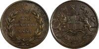 India 1/4 Anna India-British William IV (1765-1837) Copper 1835 aUNC KM# 446.2 (298) -