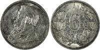 6 Pence South Africa Johannes Paulus Kruger Silver 1897  XF Condition KM# 4 (521) Uncertified