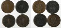 1 Pfennig 1874- 1875 Germany - Empire Copper LOT OF 4 COINS 1874-1875  KM# 1 (19 583) Uncertified
