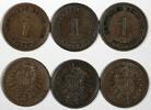 1 Pfennig Germany - Empire Wilhelm I Copper LOT OF 3 COINS 1875 A,B,G  KM# 1 (5) Uncertified
