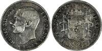 Spain 1 Peseta Spain Alfonso XII Silver 1882 (82) MSM KM# 686 (19 606) -