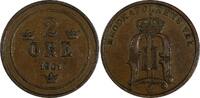 Sweden 2 Öre Sweden Oscar II Bronze 1901 large letters KM# 746 (19 723) -
