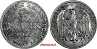 3 Mark Germany,Weimar Republic 1922 G  3 Years of Weimar Constition UNC KM#29(1)
