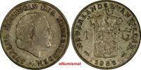 Netherlands Antilles 1 Gulden Netherlands Antilles Juliana Silver 1952 1st Year Type Toned KM# 2 (1) -