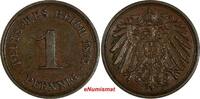1 Pfennig Germany - Empire Wilhelm II Copper 1895 F  Stuttgart Mint KM# 10 (188) Uncertified