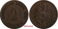 2 Pfennig Germany-Empire Wilhelm I Bronze 1874 C  Frankfurt am Main Mint KM# 2(8) Uncertified