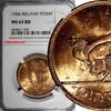 Ireland 1 Penny IRELAND Republic Bronze 1966 NGC MS63 RD FULL RED KM# 11 (047) -