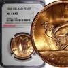 Ireland 1968 Penny Ireland Republic Bronze NGC MS64 RD NICE RED Hen with chicks KM11 (8) -