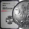 2 Lire Italy 1968 R  NGC MS65 Mintage-100,000 SCARCE DATE TOP GRADED KM# 94 (029)