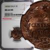 2 Centesimi Italy Vittorio Emanuele III Bronze 1903 R  NGC MS64 RB KM# 38 (026)