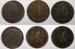 Netherlands 1 Cent Netherlands Willem III Bronze LOT OF 3 COINS 1880 1883 ,1884 KM# 107 (6) -