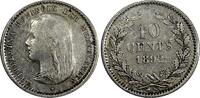 Netherlands 10 Cents Netherlands Wilhelmina I Silver 1892 Thin head 1st Year KM# 116 (664) -