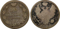 Russian Federation Russia Silver 1819 SPB PC 20 Kopeksa ERROR ''SPB'' VF C# 128 Bitkin- 199 (018) -