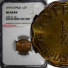 Cyprus 1/2 Piastre 1949 Cyprus BRITISH COLONY 1949  NGC MS64 RB 1 YEAR T... 38,65 EUR  Excl. 12,88 EUR Verzending