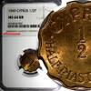 Cyprus 1/2 Piastre 1949 Cyprus BRITISH COLONY 1949  NGC MS64 RB 1 YEAR T... 38,65 EUR  Excl. 12,88 EUR Verzending