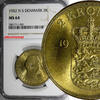 Denmark 2 Kroner Denmark Frederik IX Aluminum-Bronze 1952 N S NGC MS64 31mm KM# 838.1(1) -