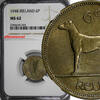 Ireland 6 Pence Ireland Republic 1948 NGC MS62 Toned Irish Harp / Wolfhound KM# 13a (3) -