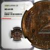 Latvia 2 Santimi 1939 LATVIA Bronze 1939  NGC MS64 RB 1 YEAR TYPE Mint L... 60,12 EUR  Excl. 12,88 EUR Verzending
