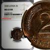 Latvia 2 Santimi 1939 LATVIA Bronze 1939  NGC MS63 RB 1 YEAR TYPE Mint L... 51,53 EUR  Excl. 12,88 EUR Verzending