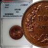 Peru 2 Centavos 1937 Peru 1937  MS66 RED Nice Toning Low Mintage-963,000... 25,77 EUR  Excl. 12,88 EUR Verzending