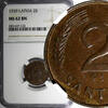 Latvia 2 Santimi 1939 Latvia Bronze 1939  NGC MS62 BN 1 YEAR TYPE KM# 11... 34,36 EUR  Excl. 12,88 EUR Verzending