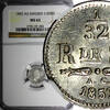Sweden 1/32 Riksdaler Sweden Oscar Silver 1852 AG NGC MS62 Mint Luster KM# 681 (004) -