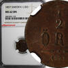 Bronze SWEDEN Oscar I  1857 1/2 Ore NGC MS62 BN BROWN KM# 686 (109)