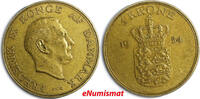 Denmark 1 Krone Denmark Frederik IX 1954 KEY DATE 25.5mm Mintage- 584,000 KM# 837.1(23) -