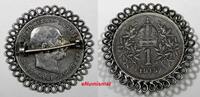 Austria 1 Corona Austria Franz Joseph I Silver 1915 Pin Brooch KM# 2820 (11 285) -