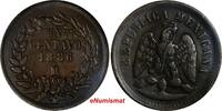 Mexico 1 Centavo Mexico SECOND REPUBLIC Copper 1886/1 Mo SCARCE OVERDATE KM# 391.6 (8) -