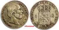Netherlands 1 Gulden Netherlands William III Silver 1851 Better Date Toned 28mm KM# 93 (280) -