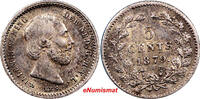 Netherlands 5 Cents Netherlands William III Silver 1879 Broadaxe XF Mintage-200,000 KM#91(8) -