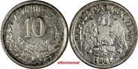 Mexico 10 Centavos Mexico SECOND REP. 1891/89 ZS Z Zacatecas RARE OVERDATE KM#403.10(3) -