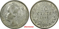 Netherlands 10 Cents Netherlands Wilhelmina I Silver 1903 1 YEAR TYPE KM# 135 (9889) -