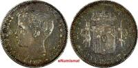 Spain 1 Peseta Spain Alfonso XIII Silver 1900 ch.XF Nice Rainbow Toned KM# 706 (112) -