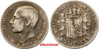 Spain Peseta Spain Alfonso XII Silver 1882 (82) MS-M KM# 686 (9017) -